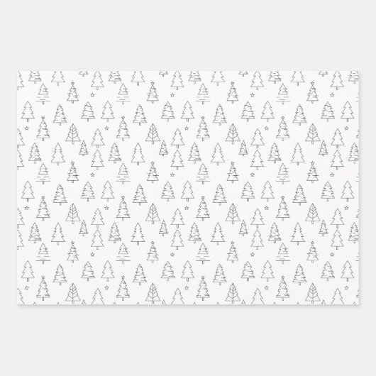 Elegant modern minimalist holly pattern geschenkpapier set (Vorderseite 3)