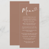 Elegant Modern Minimalist Light Brown Menu Menükarte (Vorne/Hinten)