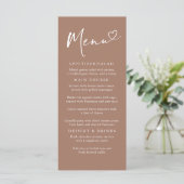 Elegant Modern Minimalist Light Brown Menu Menükarte (Stehend Vorderseite)