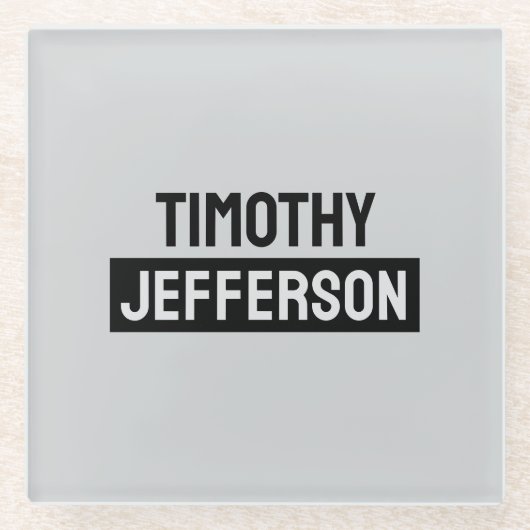 Elegant Modern Minimalist Own Name Glasuntersetzer (Vorderseite)