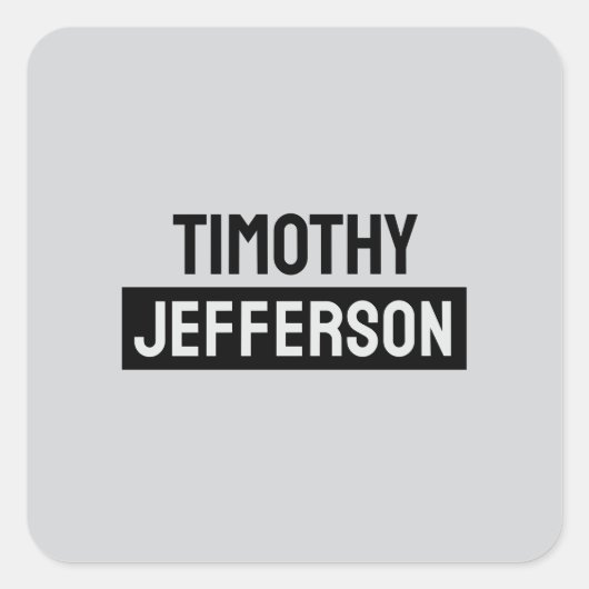 Elegant Modern Minimalist Own Name Quadratischer Aufkleber (Vorderseite)