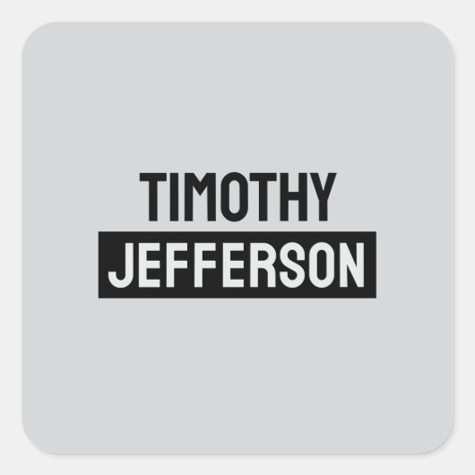 Elegant Modern Minimalist Own Name Quadratischer Aufkleber (Vorderseite)