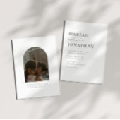 Elegant Modern Minimalist RSVP Photo Wedding Einladung