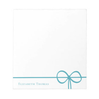 Elegant Modern Minimalist Stylish Blue Bow Notizblock
