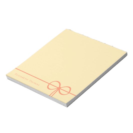 Elegant Modern Minimalist Stylish Bow Notizblock (Rotiert)