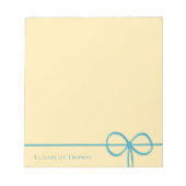 Elegant Modern Minimalist Stylish Girly Bow Notizblock (Vorderseite)