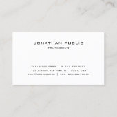 Elegant Modern Minimalist Template Black and White Visitenkarte (Rückseite)
