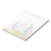 Elegant Modern Minimalist Tropical Sea Monogrammed Notizblock (Rotiert)