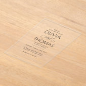 Elegant Modern Minimalist Typography Wedding Acryleinladungen (Ablage )