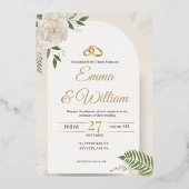 Elegant &Modern Minimalist Wedding Foil Invitation Folieneinladung (Vorderseite)