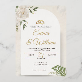 Elegant &Modern Minimalist Wedding Foil Invitation Folieneinladung