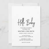 Elegant Modern Minimalistisch Hello Baby Shower Einladung (Vorderseite)