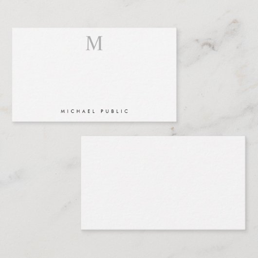 Elegant Modern Minimalistisch Initial Monogram Sim Mitteilungskarte (Vorne/Hinten)