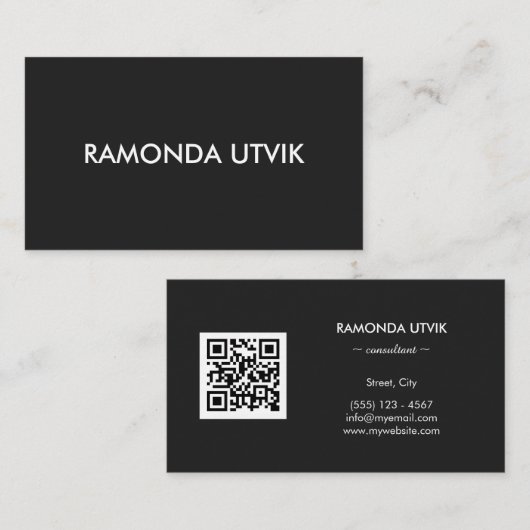 Elegant Modern mit QR-Code Visitenkarte (Vorne/Hinten)
