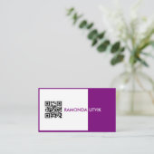 Elegant Modern mit QR-Code Visitenkarte (Stehend Vorderseite)