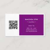 Elegant Modern mit QR-Code Visitenkarte (Rückseite)