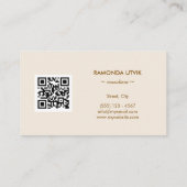 Elegant Modern mit QR-Code Visitenkarte (Rückseite)