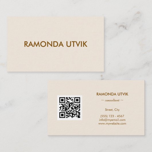 Elegant Modern mit QR-Code Visitenkarte (Vorne/Hinten)