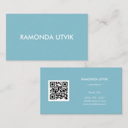 Elegant Modern mit QR-Code Visitenkarte (Vorne/Hinten)