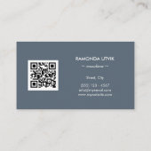 Elegant Modern mit QR-Code Visitenkarte (Rückseite)