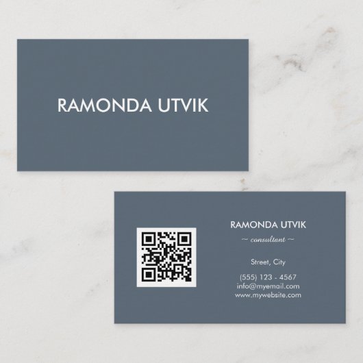 Elegant Modern mit QR-Code Visitenkarte (Vorne/Hinten)