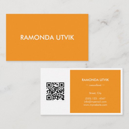 Elegant Modern mit QR-Code Visitenkarte (Vorne/Hinten)