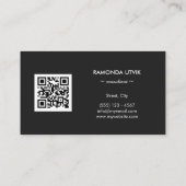Elegant Modern mit QR-Code Visitenkarte (Rückseite)