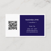 Elegant Modern mit QR-Code Visitenkarte (Rückseite)
