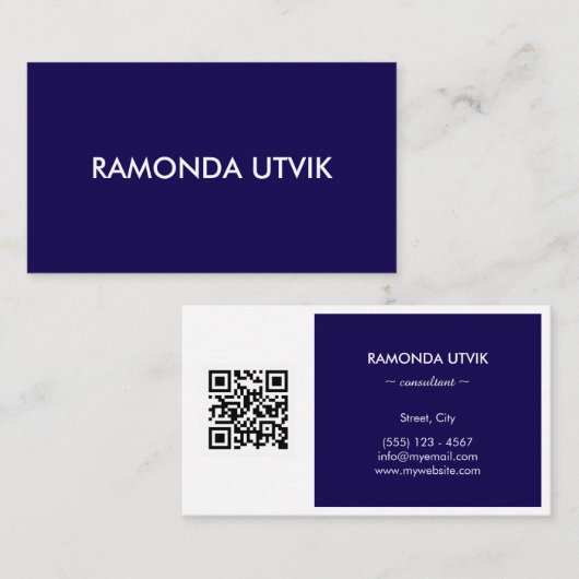 Elegant Modern mit QR-Code Visitenkarte (Vorne/Hinten)