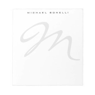 Elegant Modern Monogram Initial Brief Ihr Name Notizblock