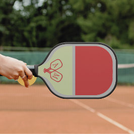 Elegant Modern Monogram Pickleball Symbol  Pickleball Schläger