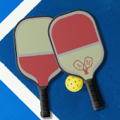 Elegant Modern Monogram Pickleball Symbol  Pickleball Schläger