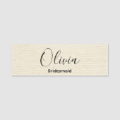 Elegant Modern Monogram Wedding Bridesmaid Namensschild (Vorderseite)