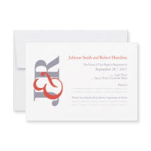 Elegant Modern Monogram Wedding RSVP