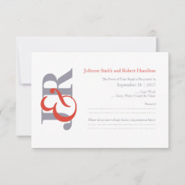 Elegant Modern Monogram Wedding RSVP Karte