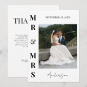 Elegant Modern Mr. und Mrs. Wedding Vielen Dank Dankeskarte (Vorne/Hinten)