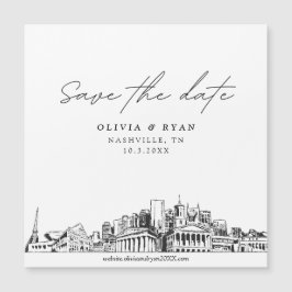 Elegant Modern Nashville Save the Date Magnet
