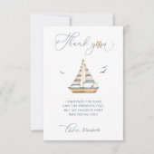 Elegant Modern Nautical Sailboat Vielen Dank Karte (Vorderseite)