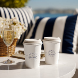 Elegant Modern Navy Blue Bachelorette Pappbecher