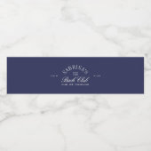 Elegant Modern Navy Blue Bachelorette Wasserflaschenetikett (Einzelnes Label)