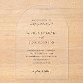 Elegant Modern Neutral Wedding Acryleinladungen (Vorderseite)