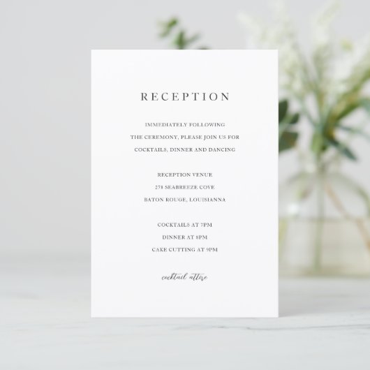 Elegant Modern Neutral Wedding Begleitkarte (Stehend Vorderseite)