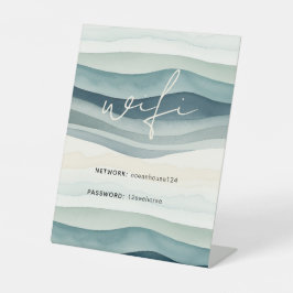 Elegant Modern Ocean Beach Network WiFi Kennwort Sockelschild