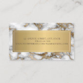 Elegant Modern Ombre Marmor White Gold Visitenkarte (Rückseite)