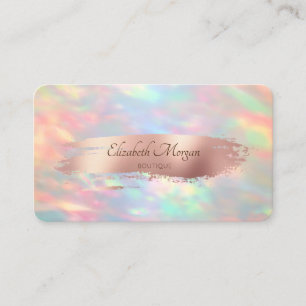 Elegant Modern,Opal,Roségold-Pinselstrich Visitenkarte