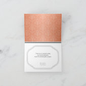 Elegant Modern Orange Damask Thank You Cards Dankeskarte (Innenseite)