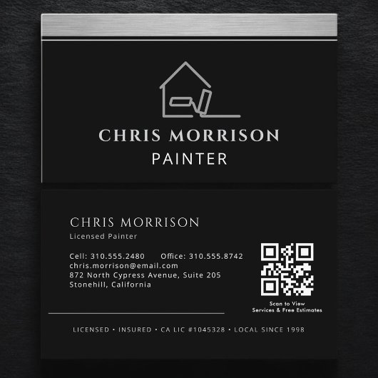 Elegant Modern Painter Professional QR Code Visitenkarte