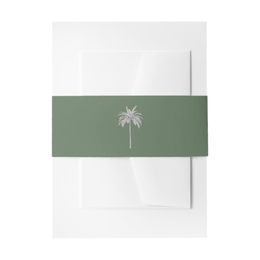 Elegant Modern Palm Tree Illustration Wedding Einladungsbanderole (Vorderseite Beispiel)