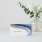 elegant, modern, pastellblau und weiß visitenkarte (Stehend Vorderseite)
