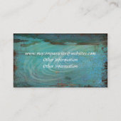 Elegant, modern, Patina-blaues Blumen, Visitenkarte (Rückseite)